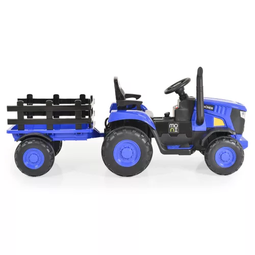 Električni traktor MONI BO Rancher s prikolicom plave boje