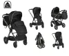 iCLICK Babakocsi 2in1 szett 22kg, aluminium váz, fordítható ülés, autom. csukható FEKETE