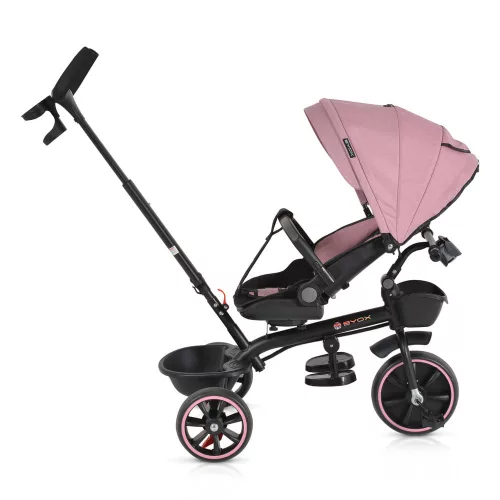 SOMMER-Dreirad mit Schiebegriff, Musik und Spielzeughaltern, ROSA