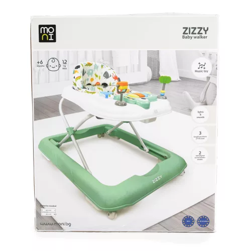 ZIZZY Babytrage mit Musik, 3-fach verstellbar, GRAU