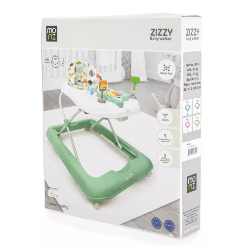 ZIZZY Babytrage mit Musik, 3-fach verstellbar, GRAU