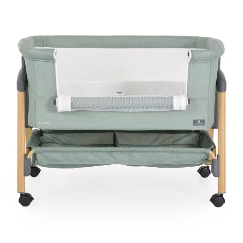 ADORO Babybett mit Moskitonetz, 7-fach verstellbarer Rückenlehne, Rollen und Stauraum GRÜN