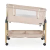 ADORO Babybett mit Moskitonetz, 7-fach verstellbarer Rückenlehne, Rollen und Stauraum, Beige/Kirschbraun