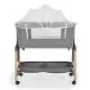ADORO Babybett mit Moskitonetz, 7-fach verstellbarer Rückenlehne, Rollen und Stauraum, GRAU