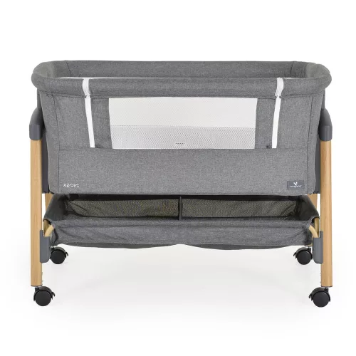 ADORO Babybett mit Moskitonetz, 7-fach verstellbarer Rückenlehne, Rollen und Stauraum, GRAU