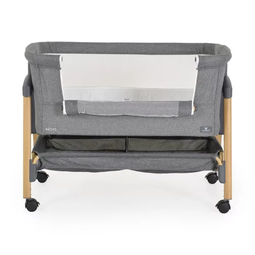 ADORO Babybett mit Moskitonetz, 7-fach verstellbarer Rückenlehne, Rollen und Stauraum, GRAU