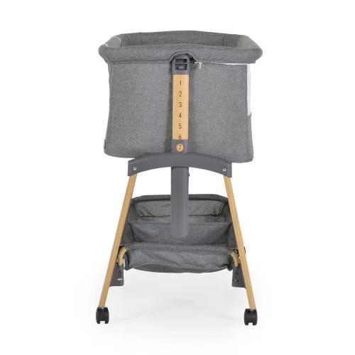 ADORO Babybett mit Moskitonetz, 7-fach verstellbarer Rückenlehne, Rollen und Stauraum, GRAU
