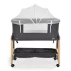 ADORO Babybett mit Moskitonetz, 7-fach verstellbarer Rückenlehne, Rollen und Stauraum, SCHWARZ
