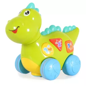   HOLA Babyspielzeug Dino-Aktivitätsspielzeug mit Rädern, Knöpfen und Kunststoff