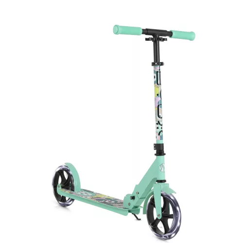 MONSTER Scooter, 2 große Räder, Stahlrahmen, 100 kg, verstellbar von 84-97 cm, GRÜN