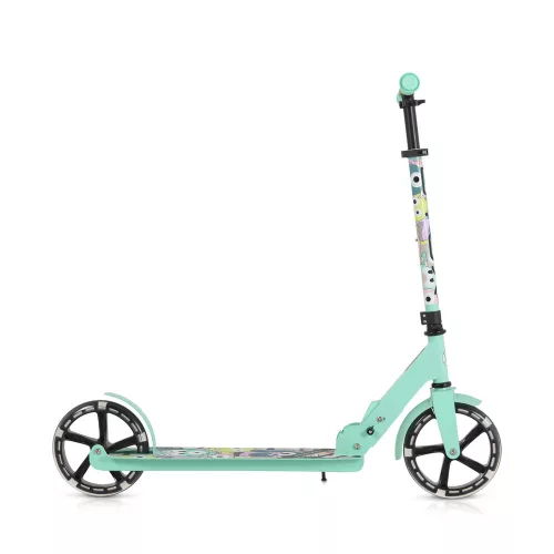 MONSTER Scooter, 2 große Räder, Stahlrahmen, 100 kg, verstellbar von 84-97 cm, GRÜN