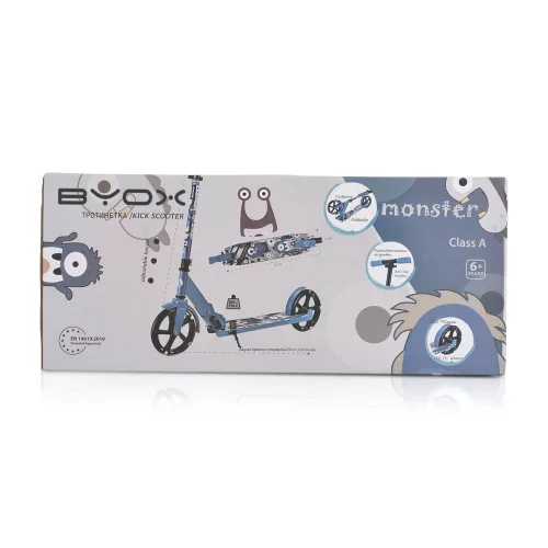 MONSTER Scooter, 2 große Räder, Stahlrahmen, 100 kg, verstellbar von 84-97 cm, GRÜN