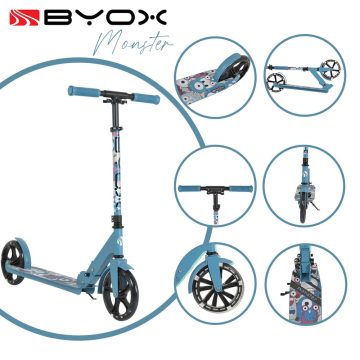   MONSTER roller 2 nagy kerekű, acélváz, 100 kg, 84-97cm-ig állítható KÉK