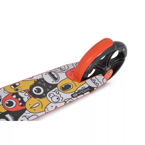 MONSTER Scooter, 2 große Räder, Stahlrahmen, 100 kg, verstellbar von 84–97 cm, ROT