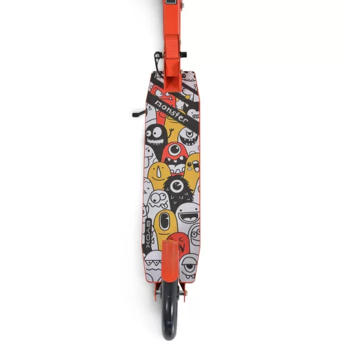 MONSTER Scooter, 2 große Räder, Stahlrahmen, 100 kg, verstellbar von 84–97 cm, ROT