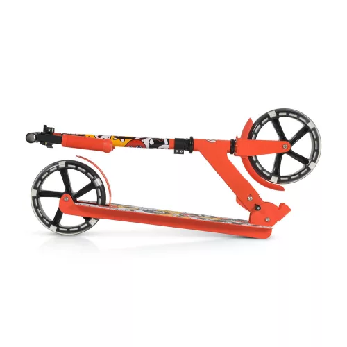 MONSTER Scooter, 2 große Räder, Stahlrahmen, 100 kg, verstellbar von 84–97 cm, ROT