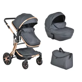   Kočík Polly 2 v 1 SET: športový + Moses + taška 107985 ČIERNA