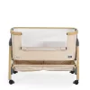 AMO Babybett, 7 Positionen, mit Moskitonetz und Aufbewahrungskorb, Beige
