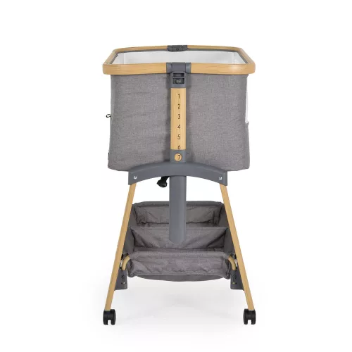 AMO Babybett, 7 Positionen, mit Moskitonetz, Aufbewahrungskorb, V.GRAY
