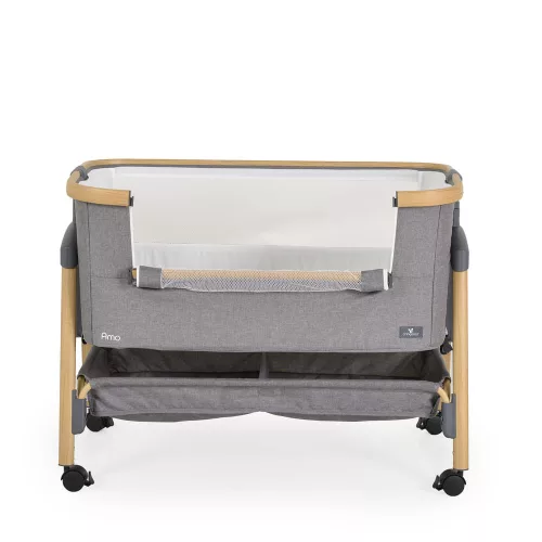 AMO Babybett, 7 Positionen, mit Moskitonetz, Aufbewahrungskorb, V.GRAY