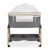 AMO Babybett, 7 Positionen, mit Moskitonetz und Aufbewahrungskorb, S.GRAY