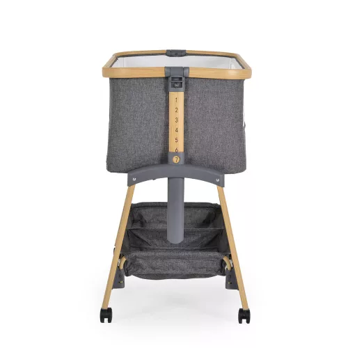 AMO Babybett, 7 Positionen, mit Moskitonetz und Aufbewahrungskorb, S.GRAY