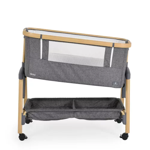 AMO Babybett, 7 Positionen, mit Moskitonetz und Aufbewahrungskorb, S.GRAY