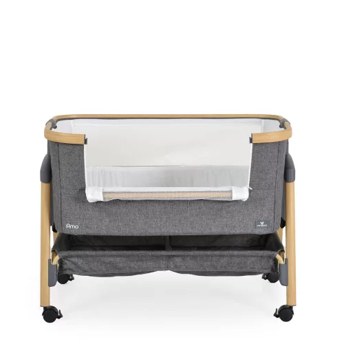 AMO Babybett, 7 Positionen, mit Moskitonetz und Aufbewahrungskorb, S.GRAY
