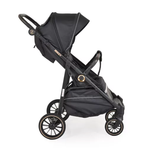 Buggy Kinderwagen, faltbar, große Räder, leicht, SCHWARZ