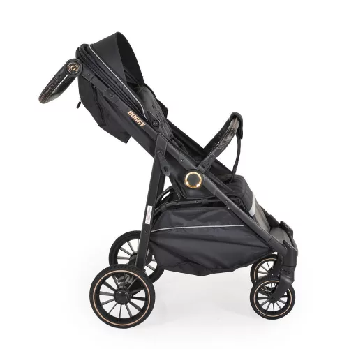 Buggy Kinderwagen, faltbar, große Räder, leicht, SCHWARZ