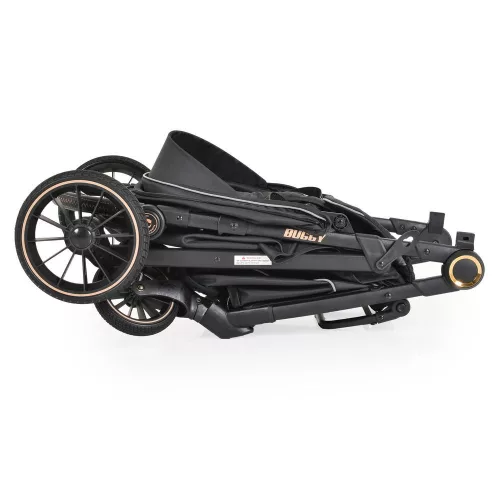 Buggy Kinderwagen, faltbar, große Räder, leicht, SCHWARZ