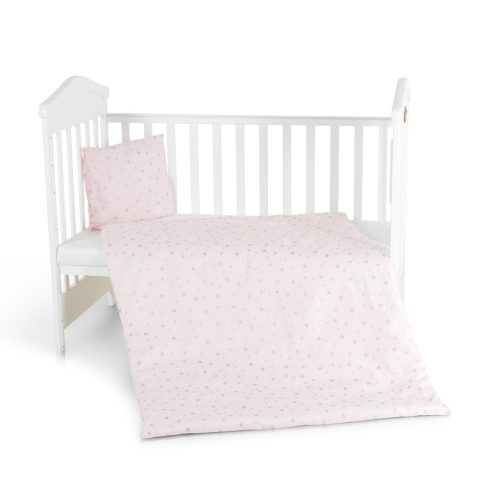 Nook 3 részes bébi ágynemű huzat garnitúra PINK CSILLAG