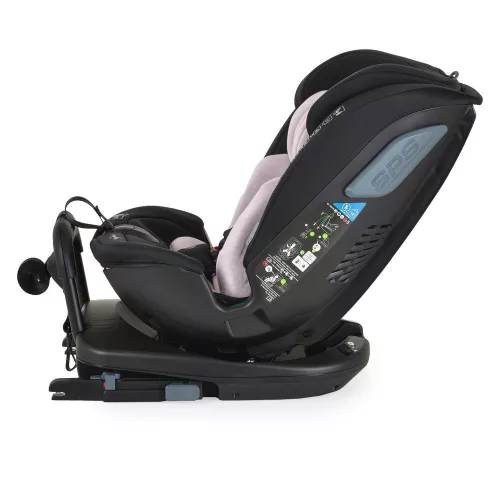 GRAVITY I-size autós ülés 40-150cm, SPS, forgatható talp, pamut huzat PINK