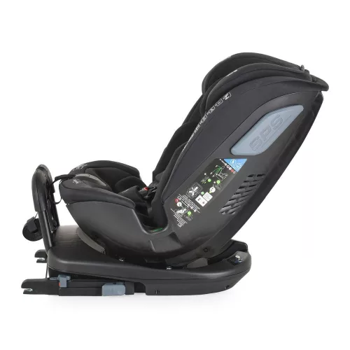 GRAVITY I-size autós ülés 40-150cm, SPS, forgatható talp, pamut huzat FEKETE