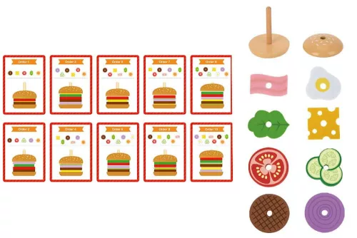 TOOKY Toy fa hamburger készítő szett
