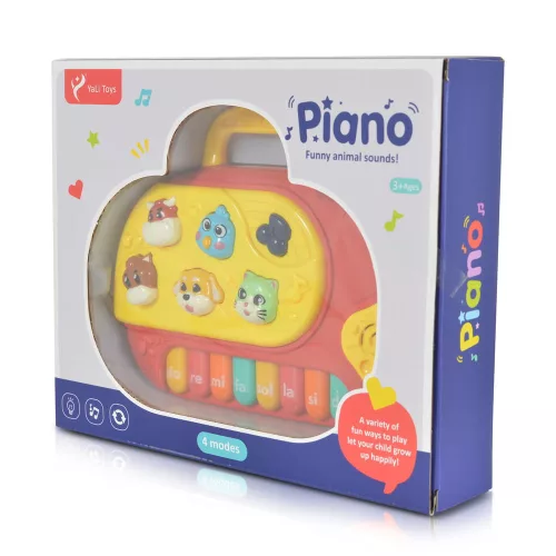 Kunststoffklavier mit Tieren, ROT