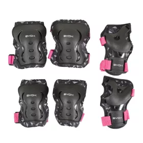   Fahrrad-Schutzausrüstung DAZZLE, Größe M, 25-50 kg, Knie-, Ellbogen- und Handschutzset PINK