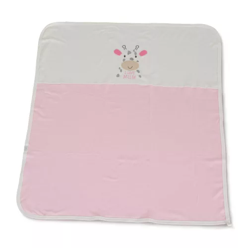 MUM Zsiráfos takaró 90*100cm PINK/rózsa