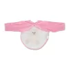 Bären-Lätzchen mit langen Ärmeln, Teddybärmuster, PVC/Textil, Rosa