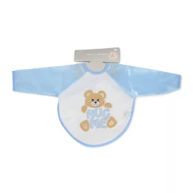   Bären-Lätzchen mit langen Ärmeln, Teddybärmuster, PVC/Textil BLAU