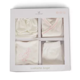   Babykleidungsset zum Mitnehmen, Neugeborenenkleidung in Geschenkbox, rosa/rosa