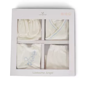   Babykleidungsset zum Mitnehmen, Neugeborenenkleidung in Geschenkbox BLAU