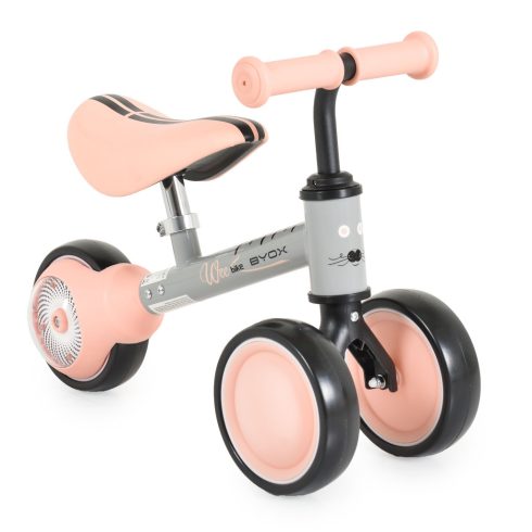 WEE mini futóbicikli 3 kerekű járgány, elöl 2 kerék, világító hátsó kerékkel PINK/rózsa