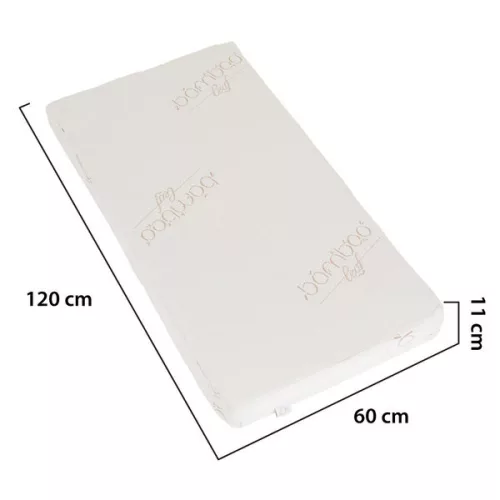 AIR MEMORY Matratze 120x60cm 3-lagig, Kokosnuss + Schwamm + Memory-Schaum WEISS