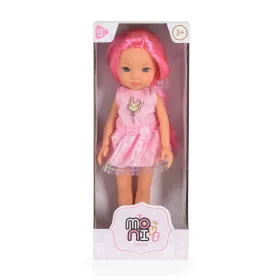 Puppe, 33 cm groß, mit rosa Haaren