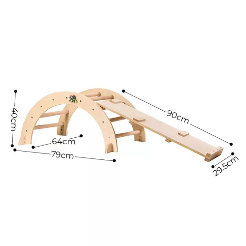 PIKLER fa MÁSZÓHÍD rámpával  Montessori  79*40cm+92cm rámpa NATUR