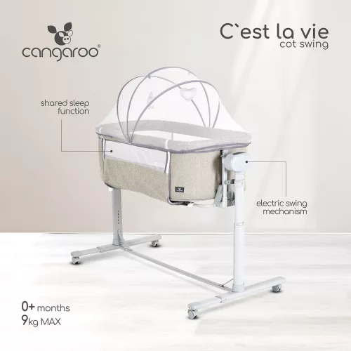 CEST LA VIE babaöböl távirányítóval, ringató funkcióval BÉZS