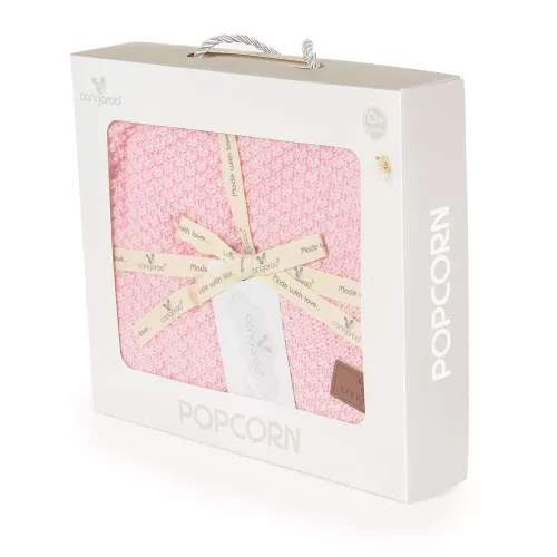 POPCORN Kötött takaró 80x100cm RÓZSA