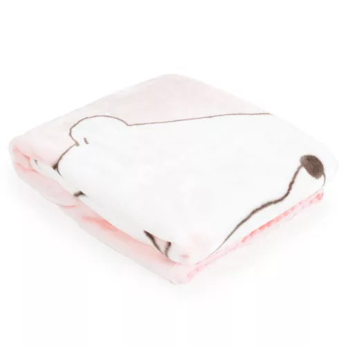 DEKA SOFTY nadýchaná mäkká malá 80*110cm ľadový medveď RUŽOVÁ