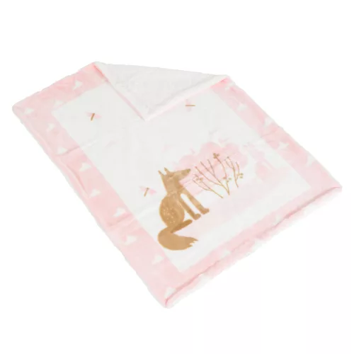 Babydecke LITTLE FRIENDS 80x110 cm Waldtier ROSA